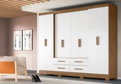 Guarda-Roupa San Lorenzo Plus Naturale Branco Sem Espelho